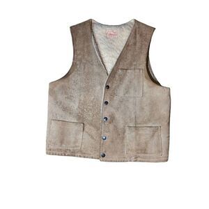 VTG 60s Jo-o-Kay Fashions suede,wool thick leather vest. Size M